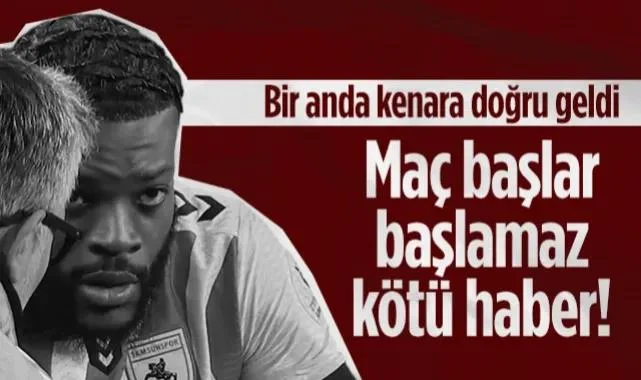 Samsunspor-Kayserispor Maçının Başında Beklenmedik Olay! Ntcham Bir Anda Kenara Doğru Geldi...