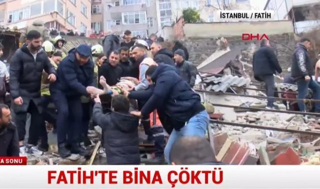 Son Dakika: İstanbul Fatih'te Bina Çöktü!