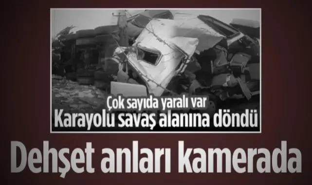Vezirköprü'de Dehşetin Görüntüsü: Tırın Araçları Biçtiği Anlar Kamerada