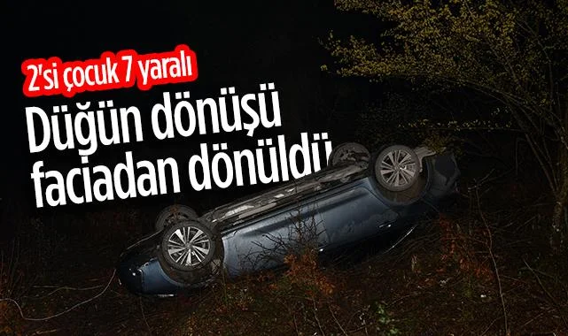 Vezirköprü'de Otomobil Ormanlık Alana Yuvarlandı