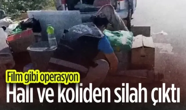Canik’te Film Gibi Operasyon: Halı ve Koliden Silah Çıktı