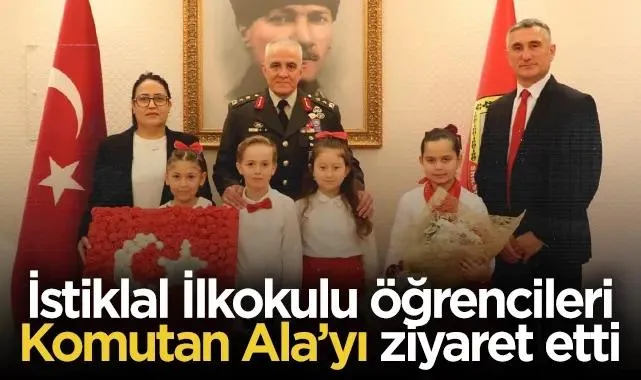 İstiklal İlkokulu Öğrencileri Garnizon Komutanı Davut Ala'yı Ziyaret Etti