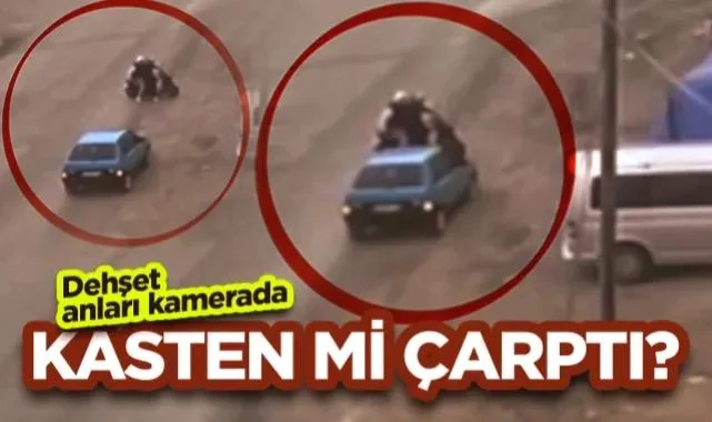 Samsun Canik'te Dehşet Anları: Otomobil Motosiklete Kasten mi Çarptı?