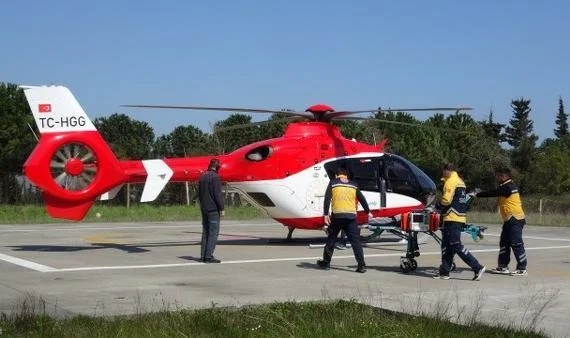 Samsun'da Kalp Krizi Geçiren Hasta İçin Ambulans Helikopter Havalandı