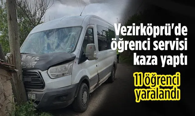 Samsun'da Öğrenci Servisi Direğe Çarptı: 12 Yaralı