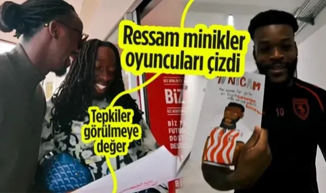 Samsunsporlu Ressam Minikler Sahneye Çıktı, Futbolcular Şaştı Kaldı