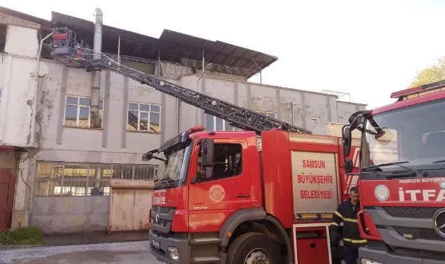 Tekkeköy'de Halı Fabrikasında Korkutan Yangın