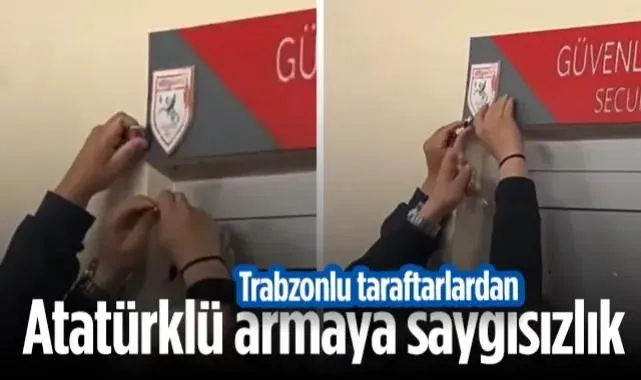Trabzonsporlu Taraftarlardan Atatürklü Armaya Saygısızlık!