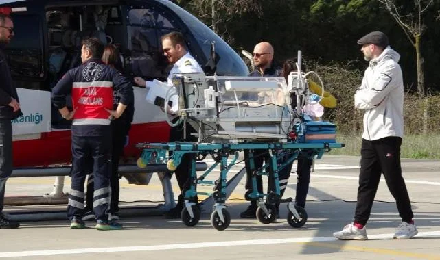 Vezirköprü'de Bebek İçin Ambulans Helikopter Havalandı