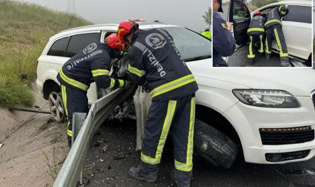 Bariyerlere saplanan lüks aracın sürücüsü hayatını kaybetti