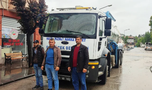 Komşudan Havza'ya yardım eli: Göynücek Belediyesi vidanjör ve personel sevk etti