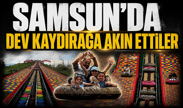 Kurban Bayramı’nda aileler dev kaydırağa akın etti