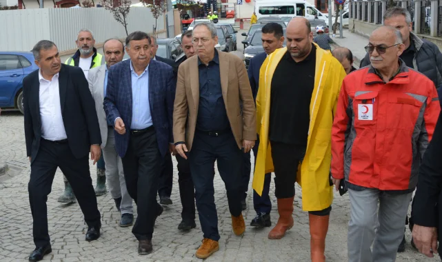 MHP Samsun Milletvekili İlyas Topsakal Havza’da sel bölgesini inceledi