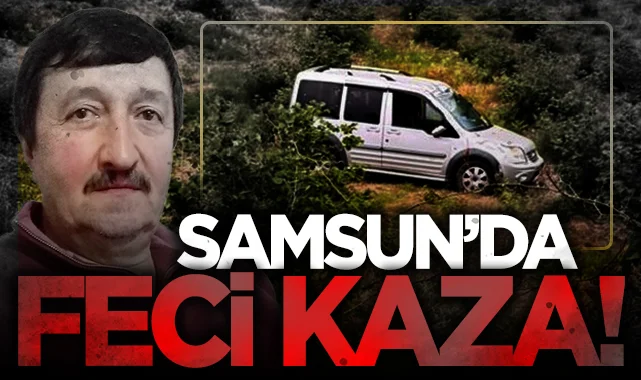 Samsun'da araçla takla attı, kurtarılamadı