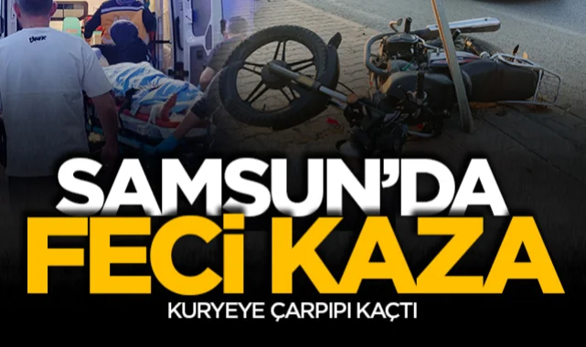 Samsun'da feci kaza: Kuryeye çarpıp kaçtı