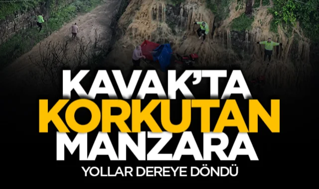 Samsun'da korkutan manzara: Yollar dereye döndü
