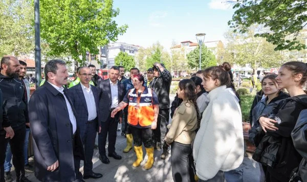 Samsun'da sel bölgesinde inceleme