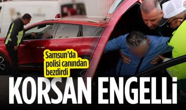 Samsun'da Şoke Eden Anlar! Engelli Sürücü Polisi Canından Bezdirdi...