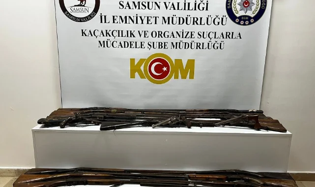 Samsun'da tarihi silah operasyonu: Osmanlı dönemine ait 24 silah ele geçirildi