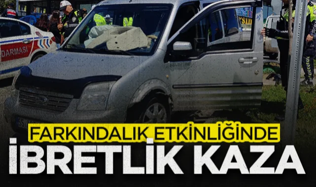 Samsun’da Trafik Farkındalık Etkinliğinde İbretlik Kaza