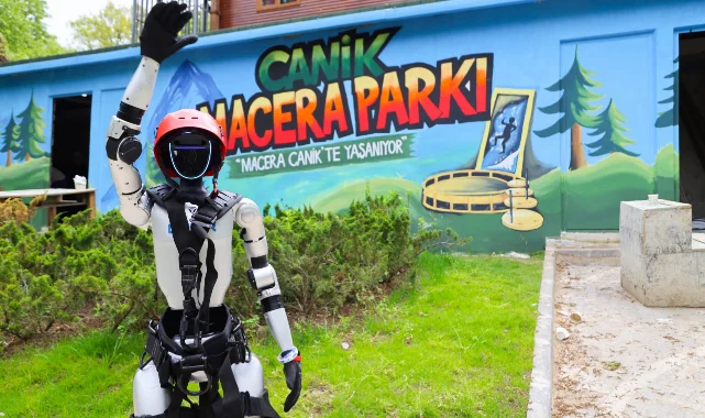 Samsun'da Türkiye’nin ilk tescilli robotu Canikman macera parkını test etti
