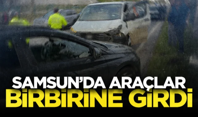 Samsun'da zincirleme kaza! Araçlar birbirine girdi...