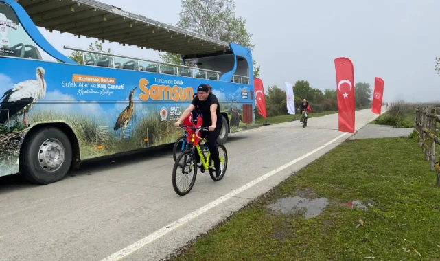 Samsun Kuş Cenneti'nde bisiklet turu düzenlendi