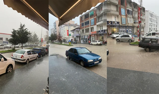 Samsun'un o ilçesini sağanak vurdu! 