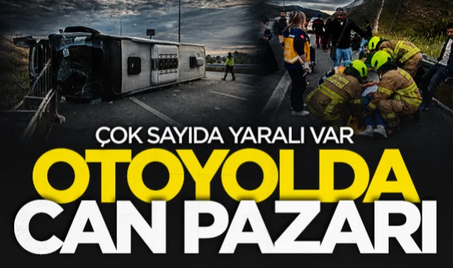 Susurluk'ta yolcu otobüsü devrildi: 25 yaralı
