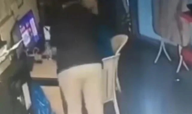 Zincir markette çalışan kadına şiddet! Korkudan köşeye sığındı...