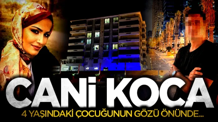 Cani adam çocuğu evdeyken karısını katletti!