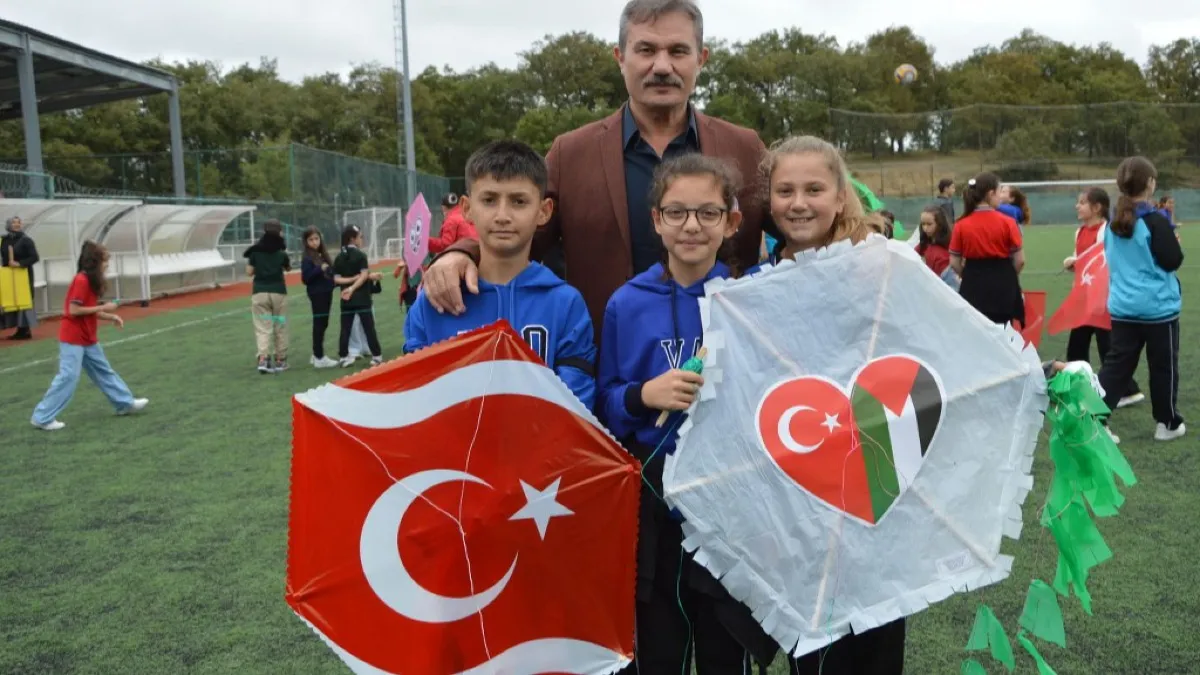 Havza’da Filistin için uçurtmalar uçtu