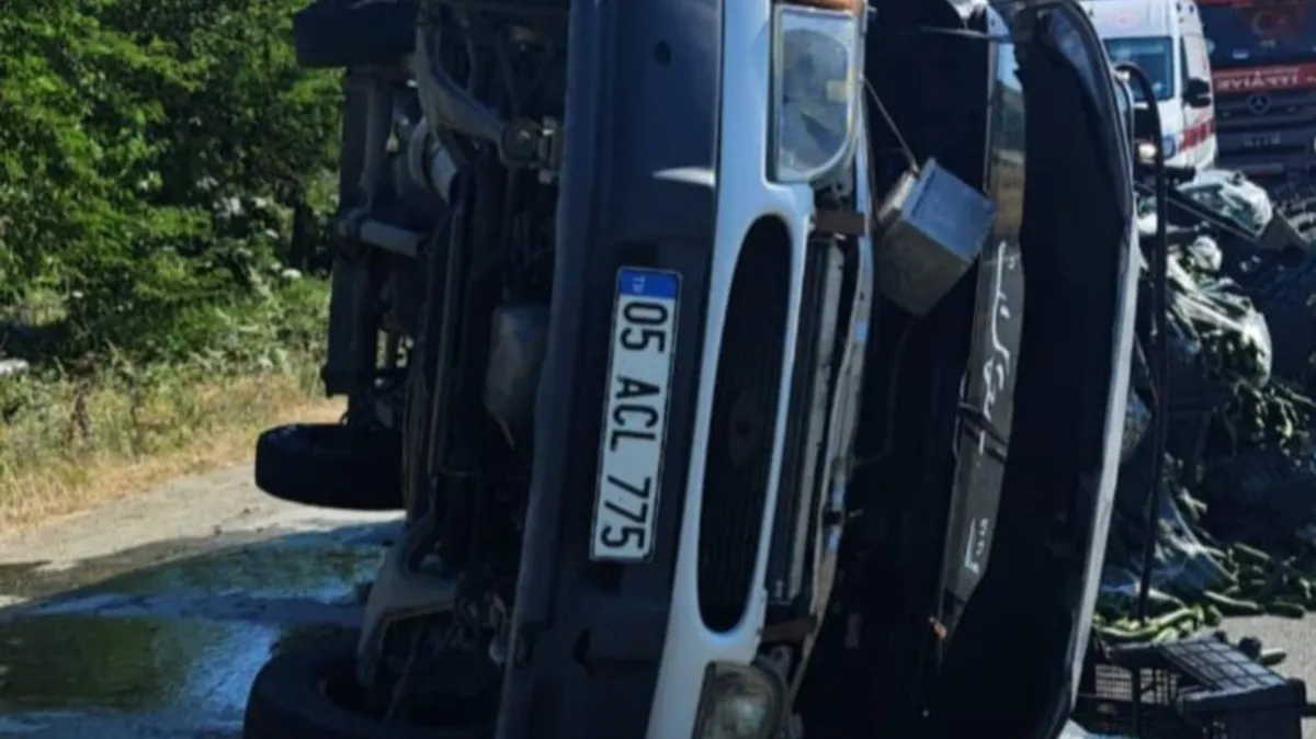 Samsun'da lastiği patlayan otomobil devrildi: 1 yaralı