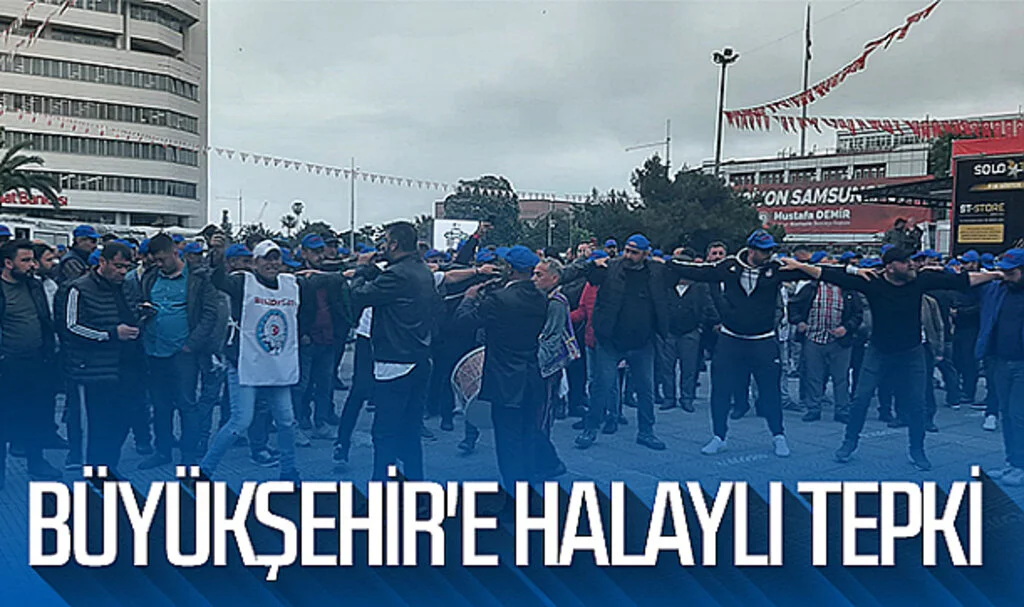 Samsun'da Büyükşehir'e halaylı tepki