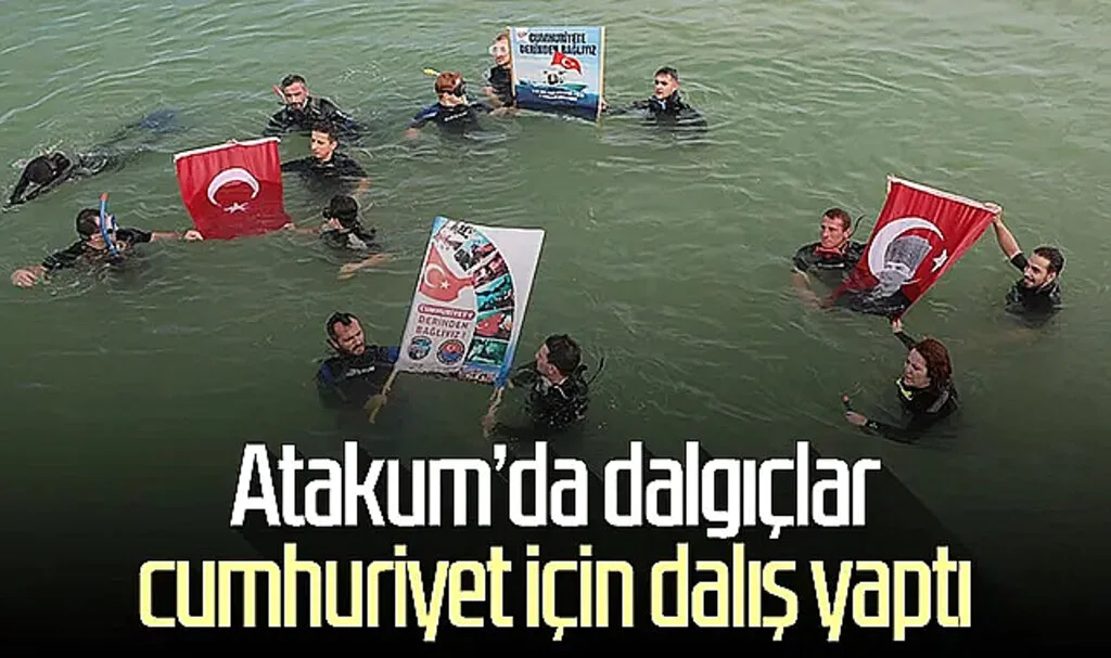 Atakum'da dalgıçlar cumhuriyet için dalış yaptı 