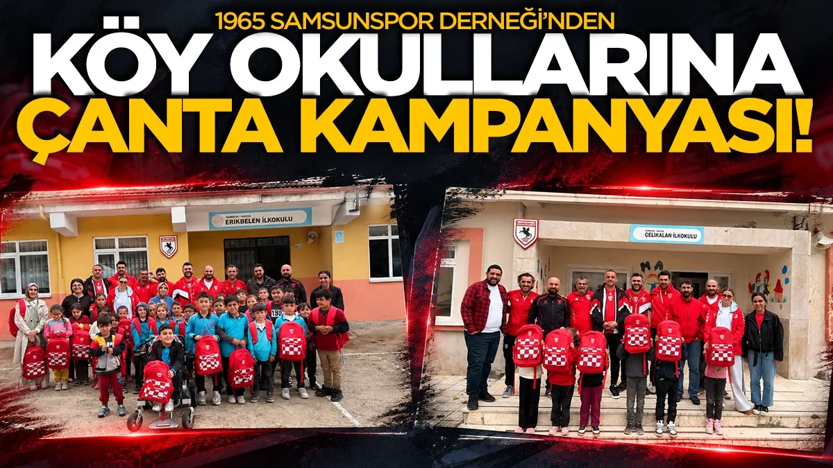 1965 Samsunspor Derneği’nden köy okullarına çanta kampanyası