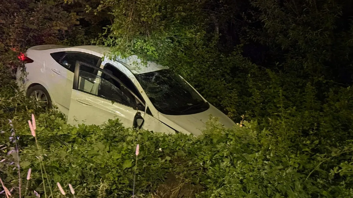Bafra'da otomobil hendeğe devrildi: 2 yaralı