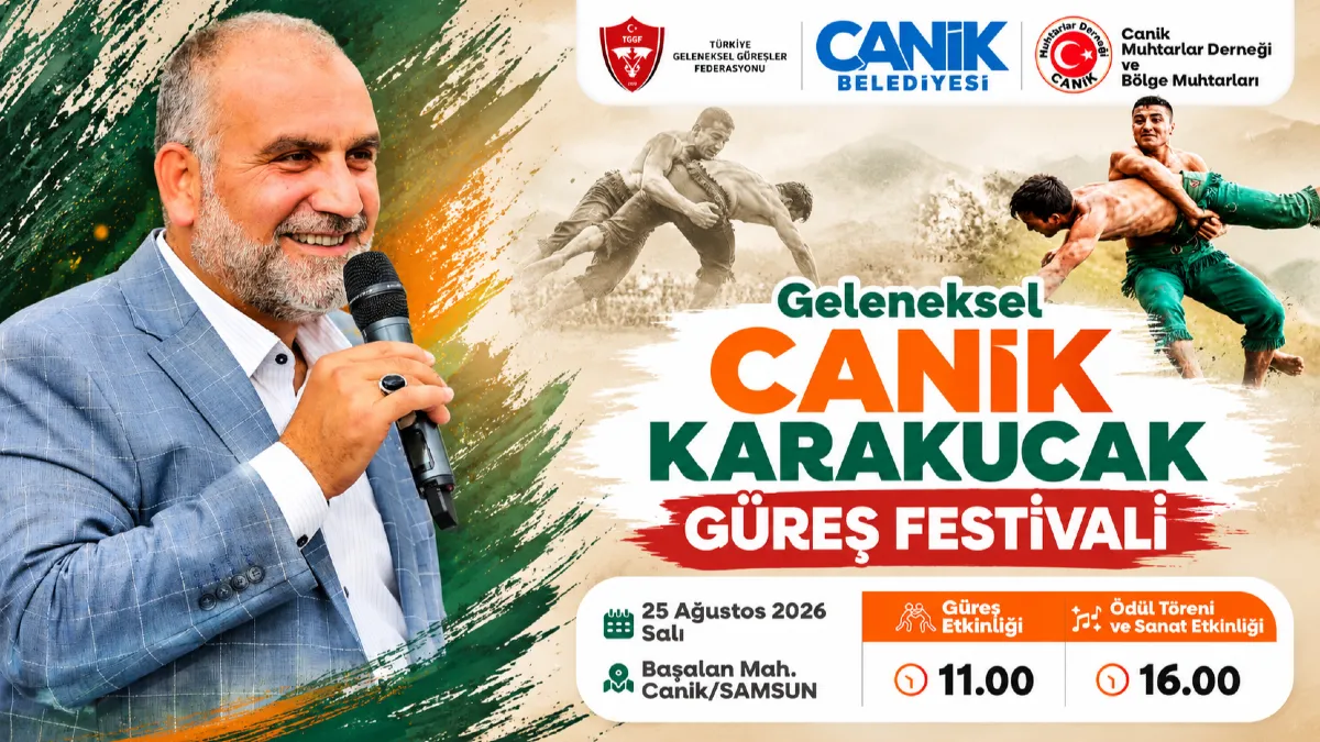 Canik Karakucak Güreş Festivali'nde pehlivanlar er meydanına çıkacak.