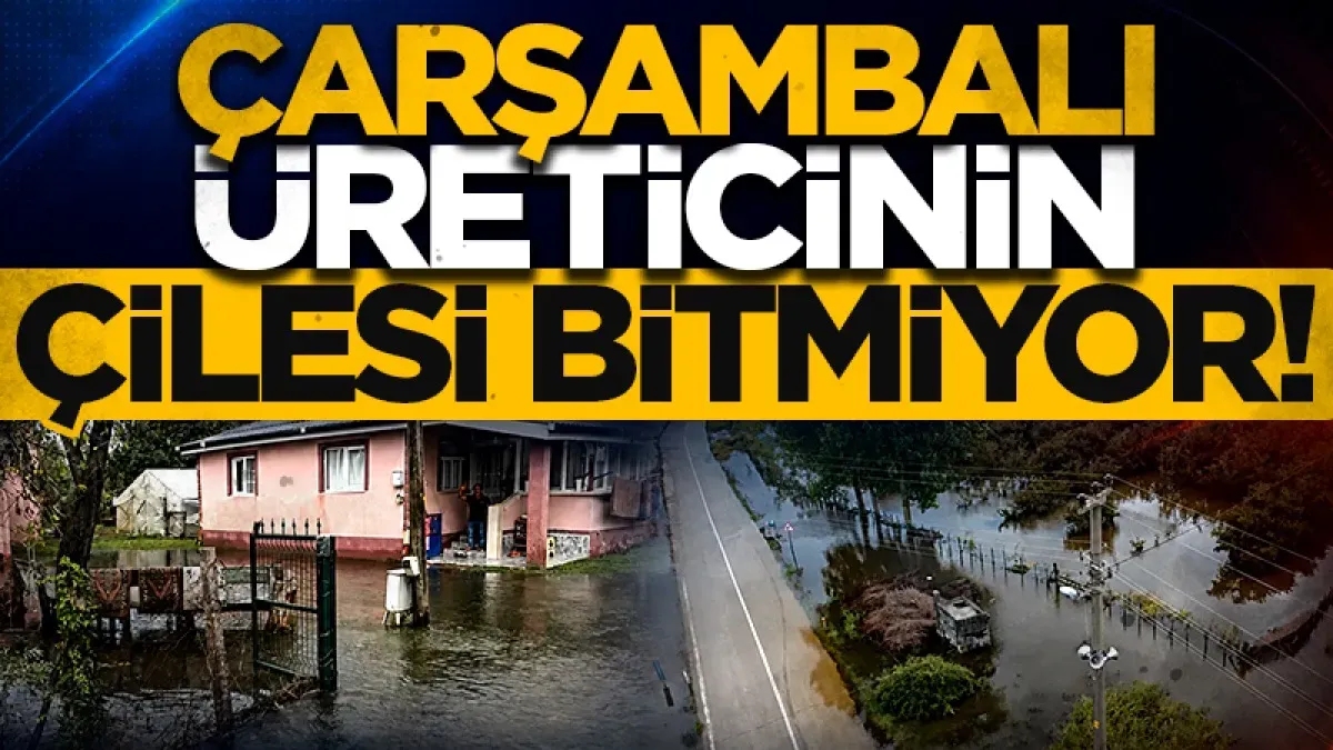 Çarşamba’da 17 gün arayla ikinci sel! Fındık ve sebze tarlaları sular altında