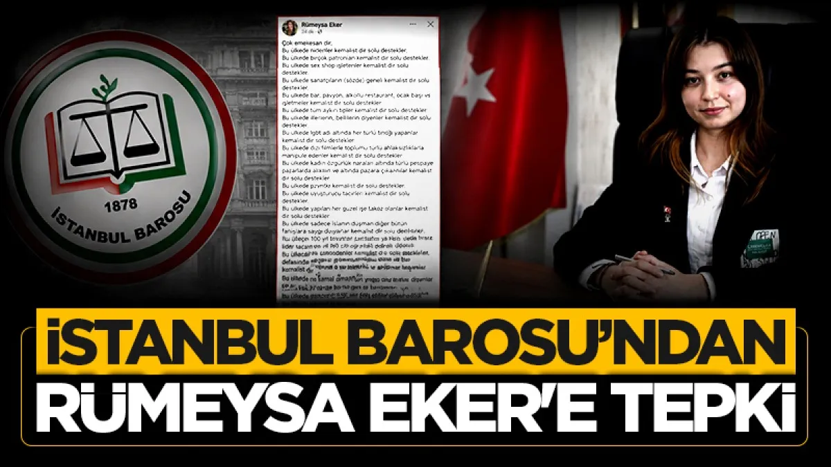 İstanbul Barosu’ndan Rümeysa Eker'e Tepki
