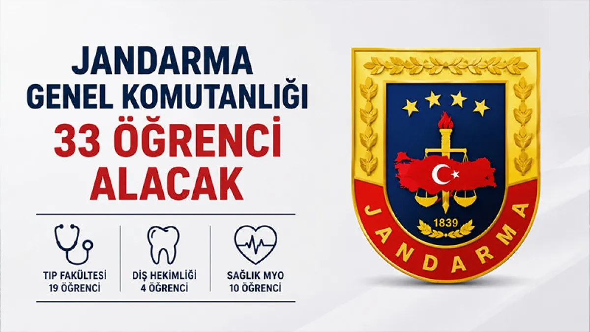 Jandarma Genel Komutanlığı sağlık alanında 33 öğrenci alacak