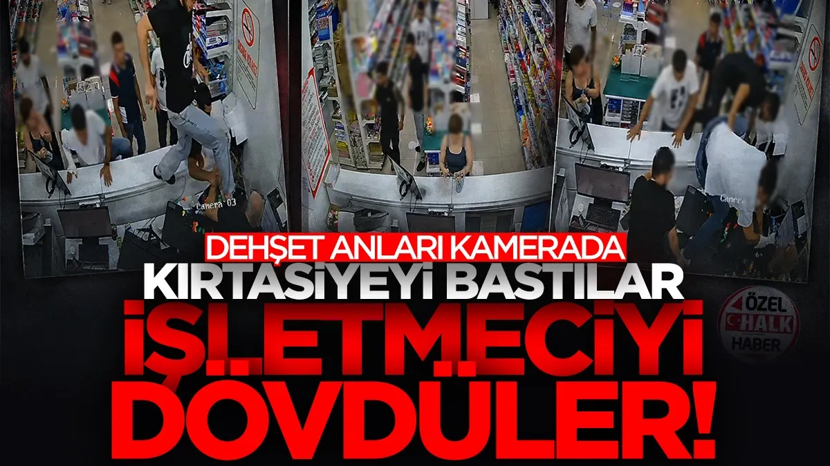Kırtasiyeyi bastılar, işletmeciyi dövdüler! Samsun'daki dehşet anları kamerada...