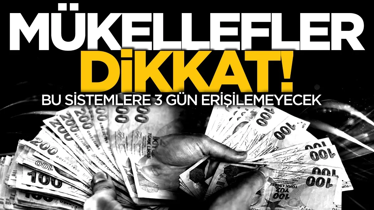 Mükellefler dikkat: Bu sistemlere 3 gün erişilemeyecek