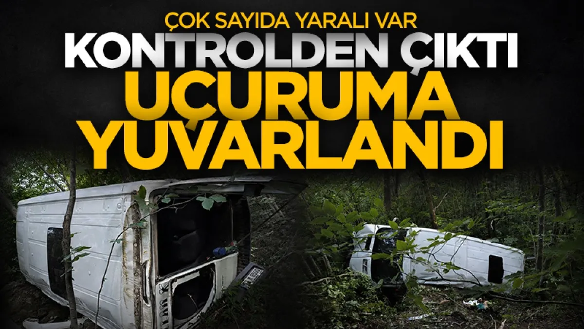 Ordu'da minibüs uçuruma yuvarlandı: 5'i çocuk 10 yaralı
