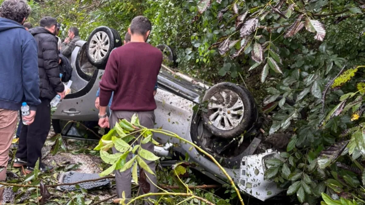 Otomobil ağaca çarpıp devrildi: 1 yaralı