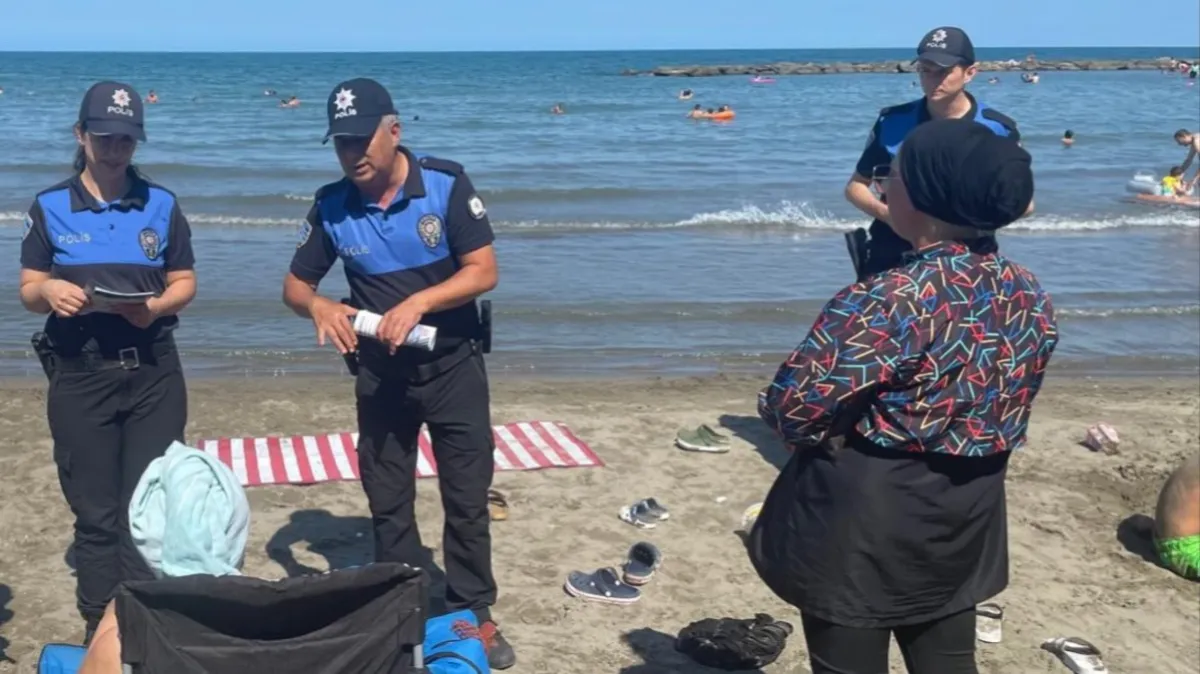 Samsun sahillerinde boğulma riskine karşı polisten bilgilendirme
