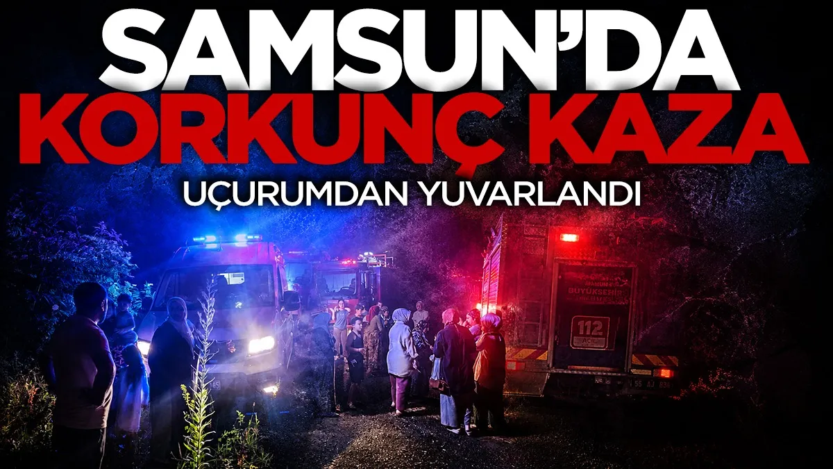 Samsun Salıpazarı’nda otomobil uçuruma yuvarlandı