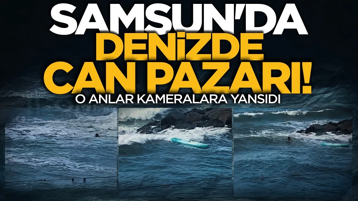 Samsun'da 2 genç boğulma tehlikesi geçirdi: O anlar kameraya yansıdı
