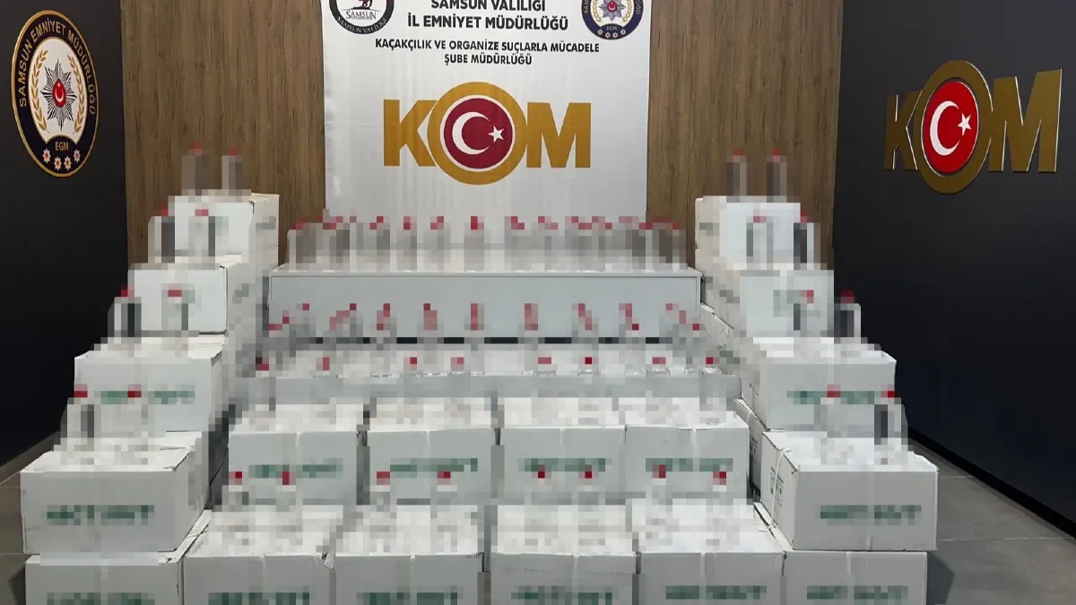Samsun'da 900 litre kaçak etil alkol ele geçirildi