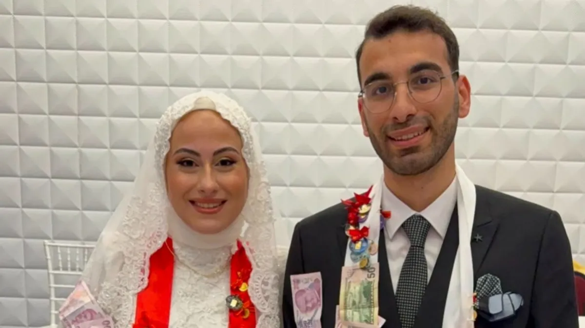 Samsun'da doktor çiftin düğün mutluluğu